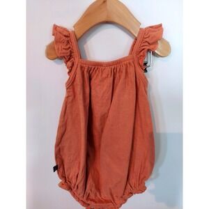 Modern Moments by Gerber Boho Baby Girls Ribbed Corduroy Ruffle Romper Rust 18M